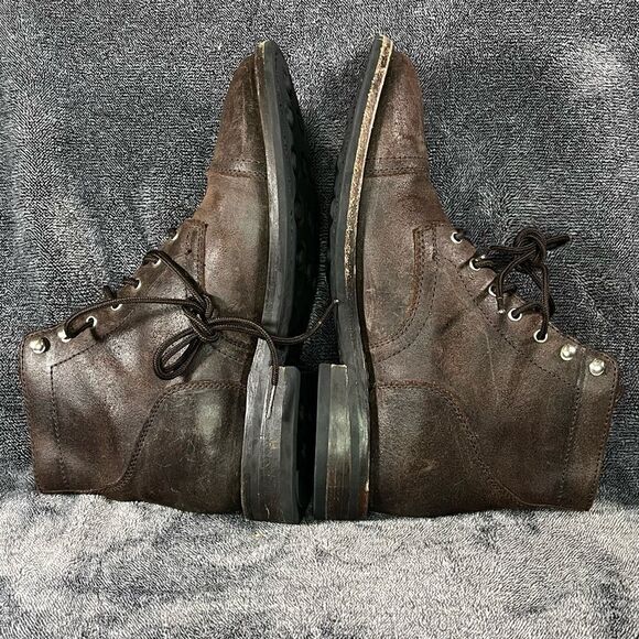 Thursday Boots Cap Toe Lace Up Brown Leather Boots Captain Mens Size 9 - Picture 6 of 8